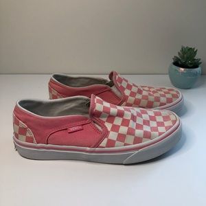 Vans Classic Slip-Ons | Pink & Off White | Size 7.5